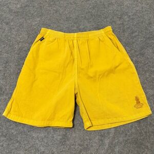 Crazy Shirts Shorts Mens Medium Yellow Pineapple Dyed 6" Inseam 100% Cotton